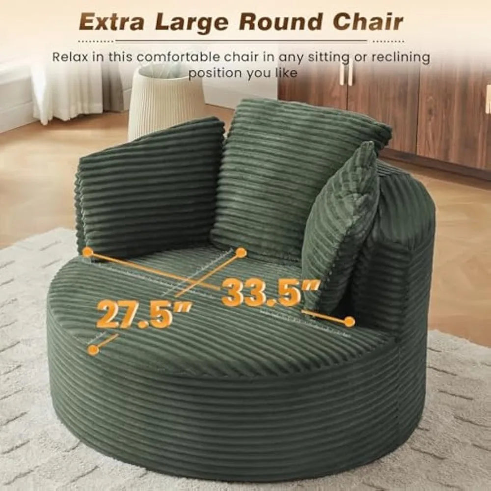 Luxurious Oversized Round Chaise Lounge Chair