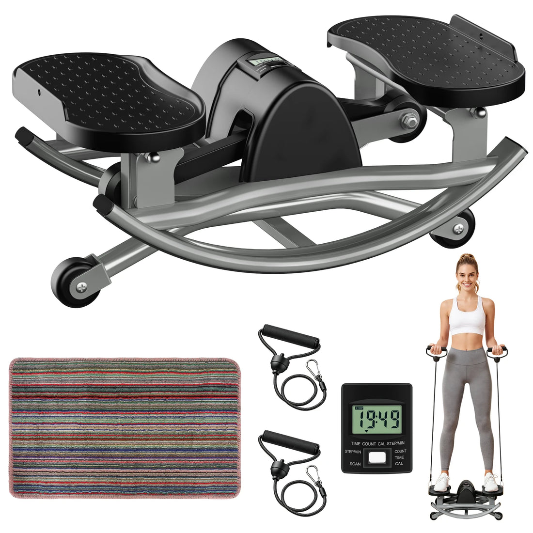 Intelligent Exercise Swing Stepper Machine with Digital Display