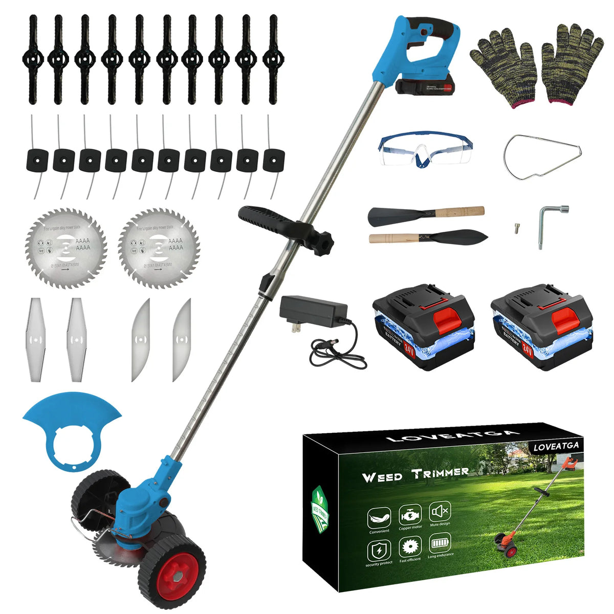 21V Cordless 3-in-1 Lightweight Electric Grass Trimmer