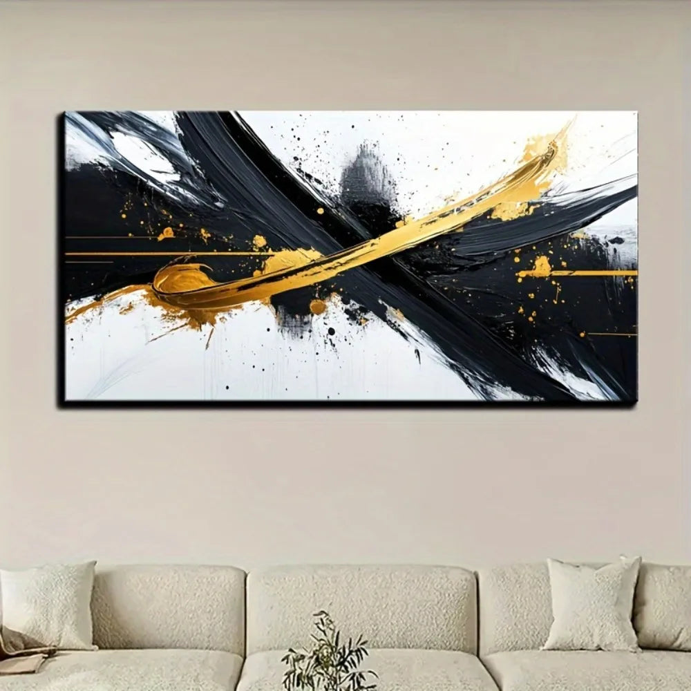 Framed Black and White Abstract Mural Wall Art