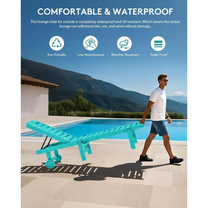 Outdoor Chaise Lounge Set of 4 with 5 Adjustable Positions