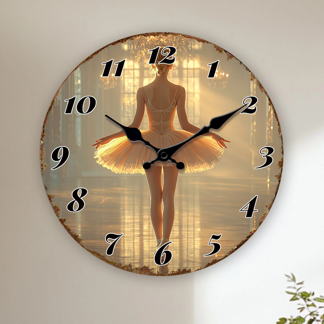 Ballerina in Tutu Dress Wall Clock