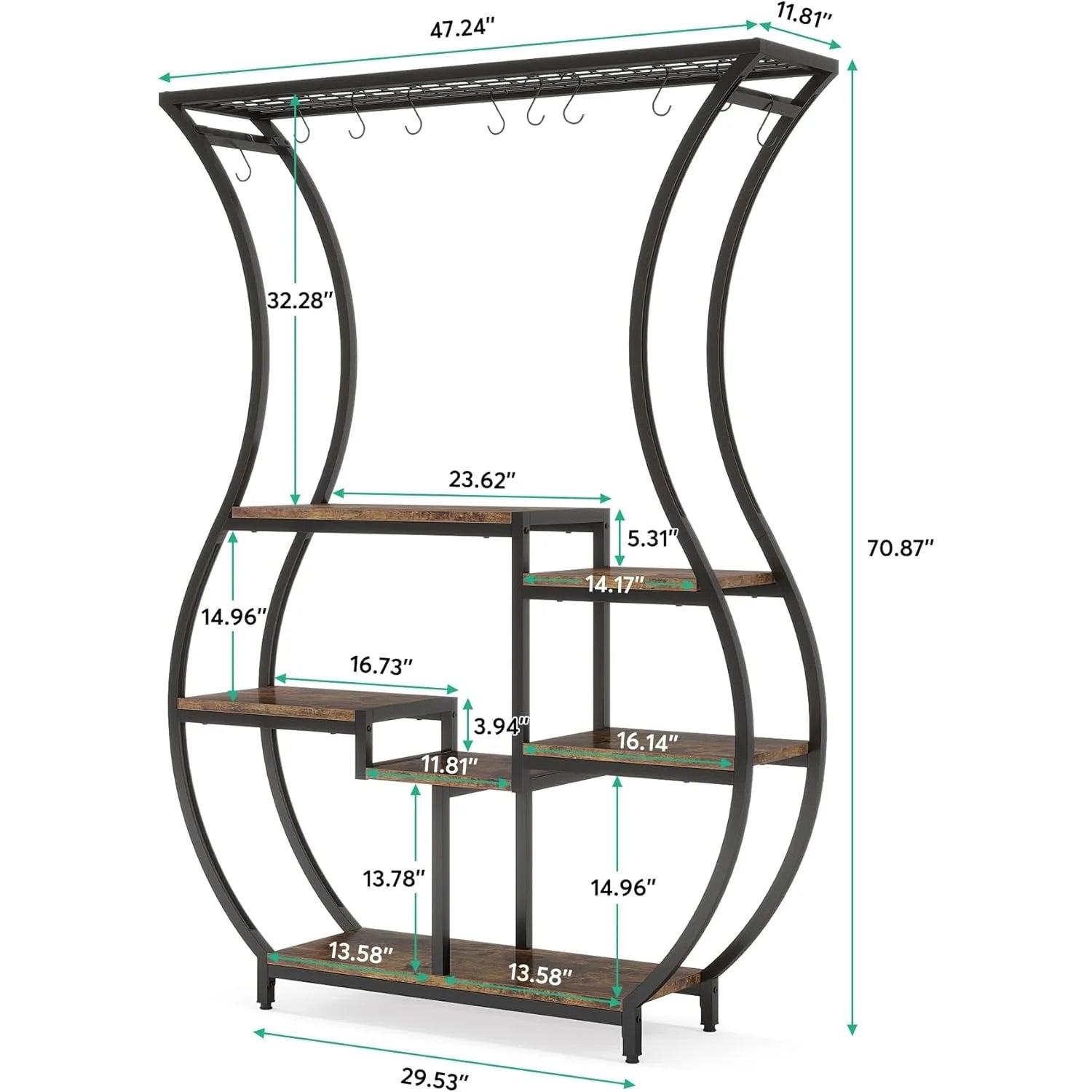 LITTLE TREE 70.9 Inch 6-Tier Vase Shape Plant Stand