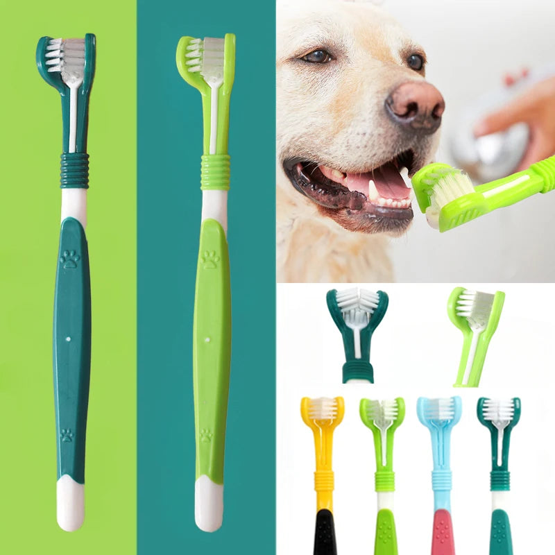 3-Sided Plastic Pet Toothbrush