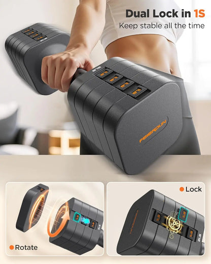 Set of Two 5-in-1 Adjustable Dumbbell Set
