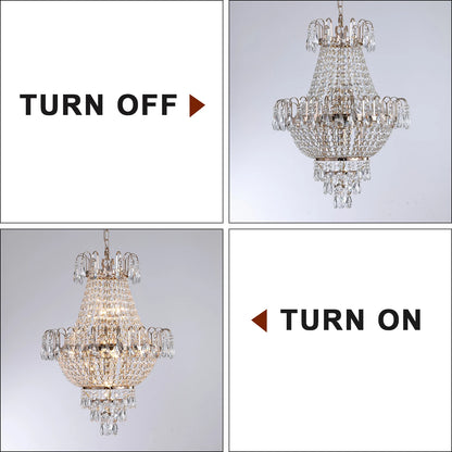 ARLGSITE Luxury Gold Crystal Chandelier