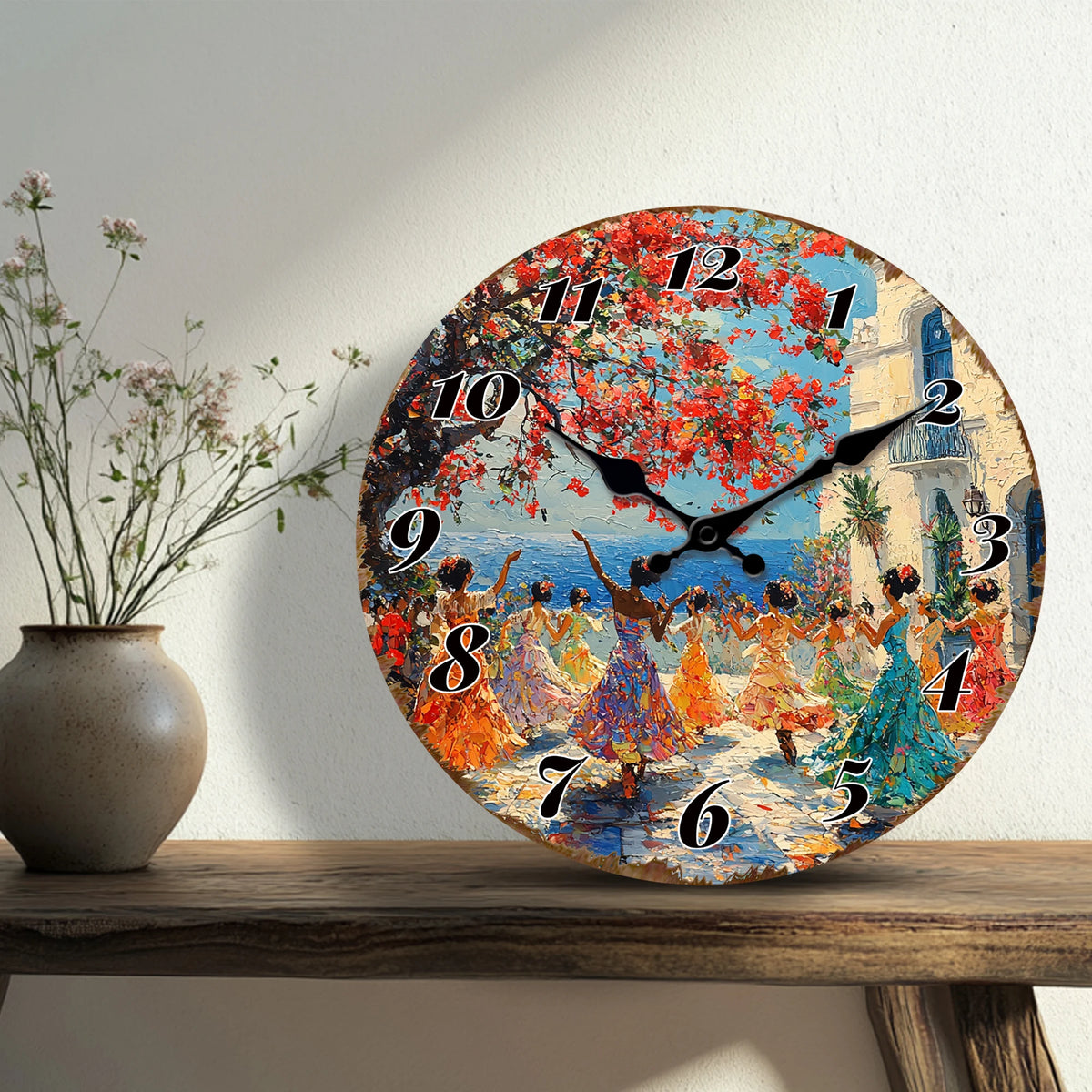 Round Vibrant Dancers Wall Clock