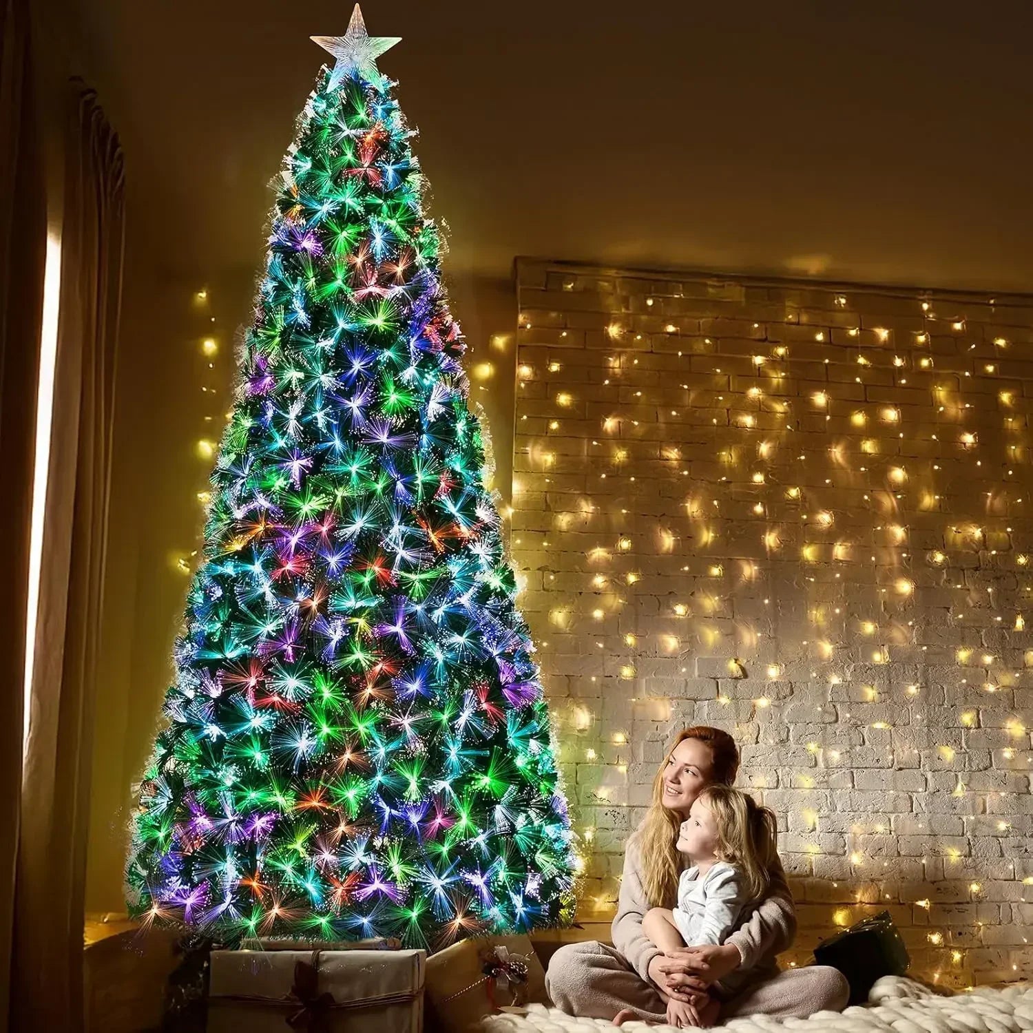 6-8-9- and 10 Foot Pre-Lit Fiber Optic Christmas Tree