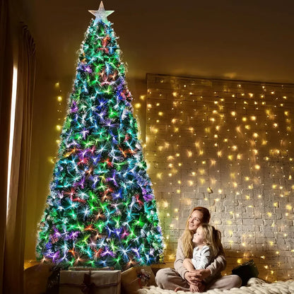 6-8-9- and 10 Foot Pre-Lit Fiber Optic Christmas Tree