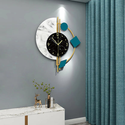 Creative Semicircle Marble Wall Clock