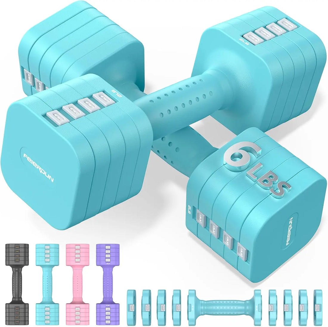 Set of Two 5-in-1 Adjustable Dumbbell Set