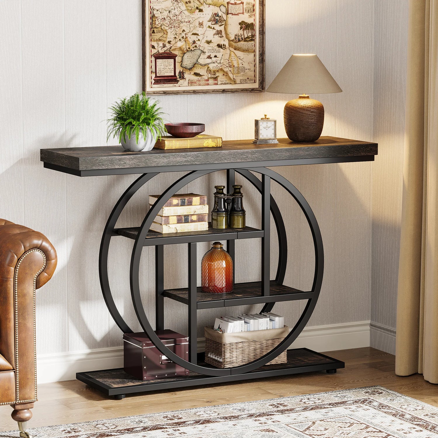 Tribesigns 4-Tier Console Table with 4 Shelves