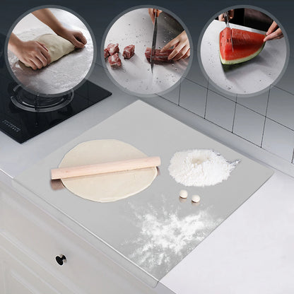 Stainless Steel Chopping Board with L-Shaped Folded Edge