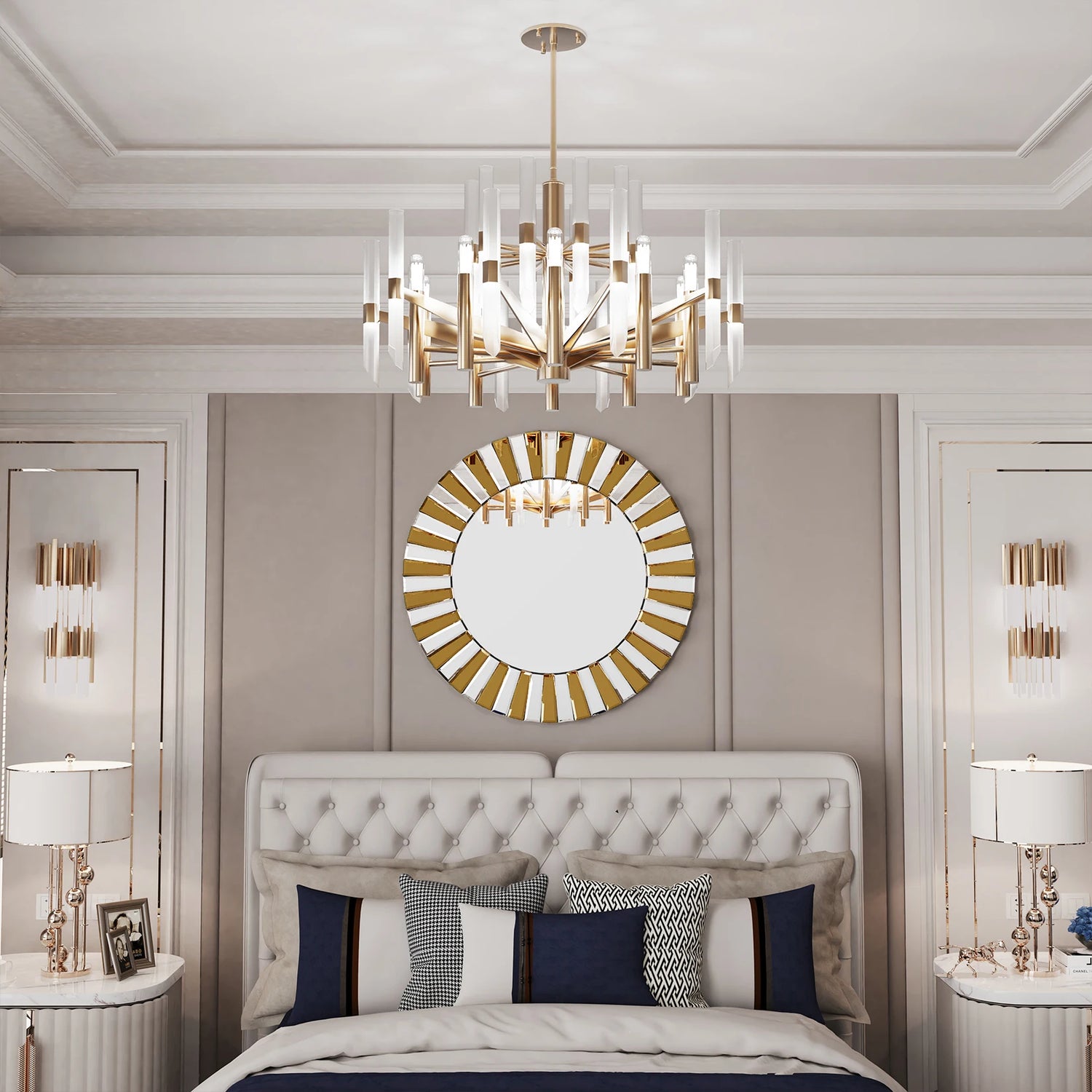 Round Starburst Decorative Wall Mirror