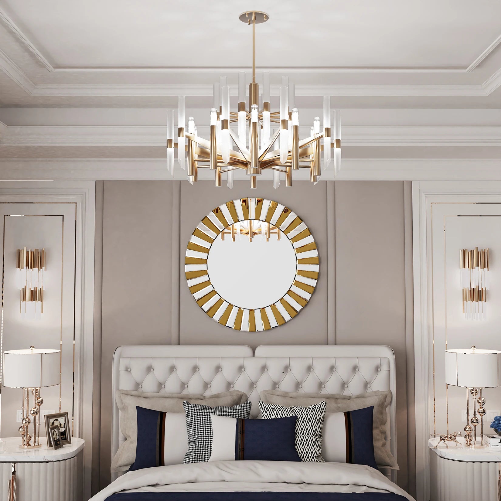 Round Starburst Decorative Wall Mirror