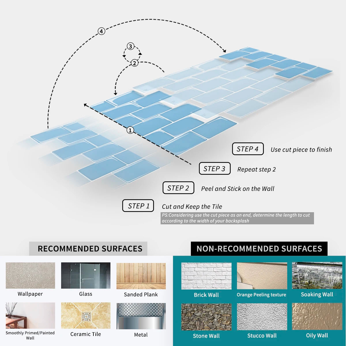 Peel and Stick Backsplash Tiles