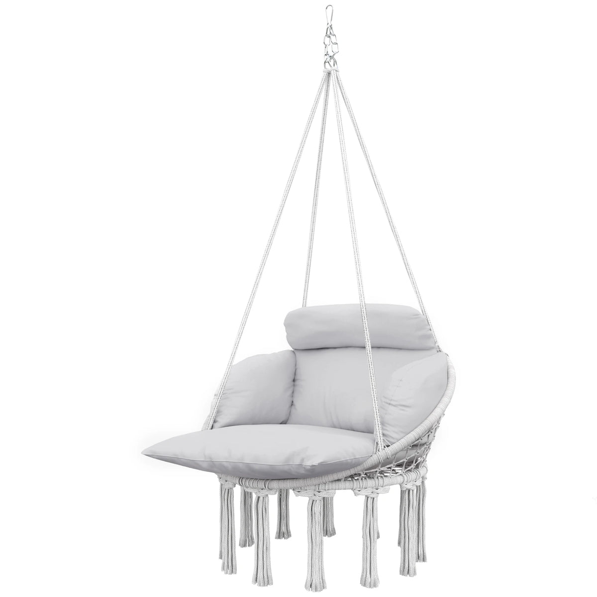 Hanging Macrame Hammock Chair with Cushion