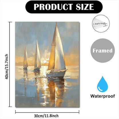 Charming Soft Pastel Sailing Boat at Sea Wall Art