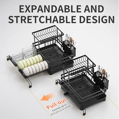 Foldable Two-Level Over Sink Dish Drying Rack