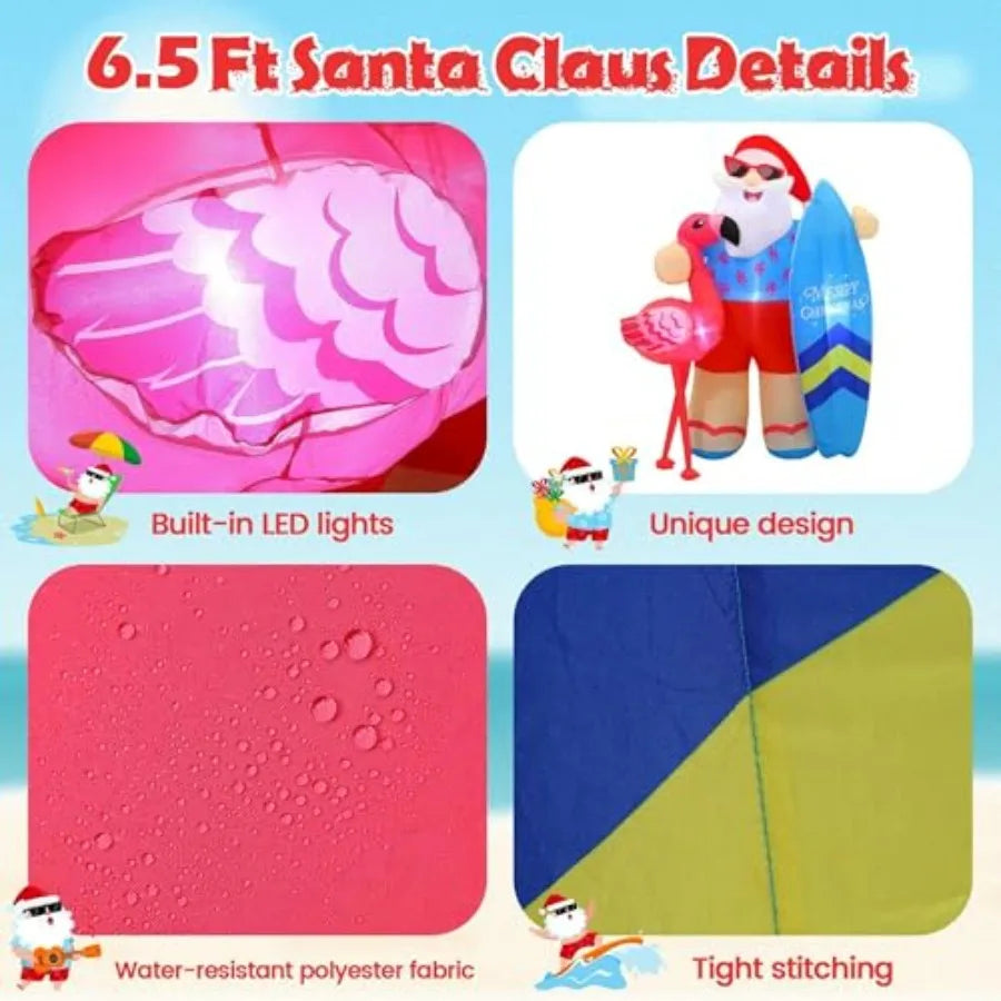 6.5 Foot Tropical Christmas Santa Claus Inflatable Decoration