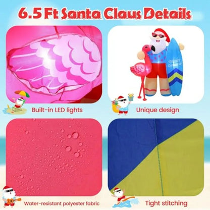 6.5 Foot Tropical Christmas Santa Claus Inflatable Decoration