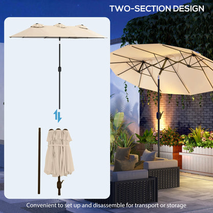 9.7 Foot Double-Sided Patio Umbrella with 3 Air Vents