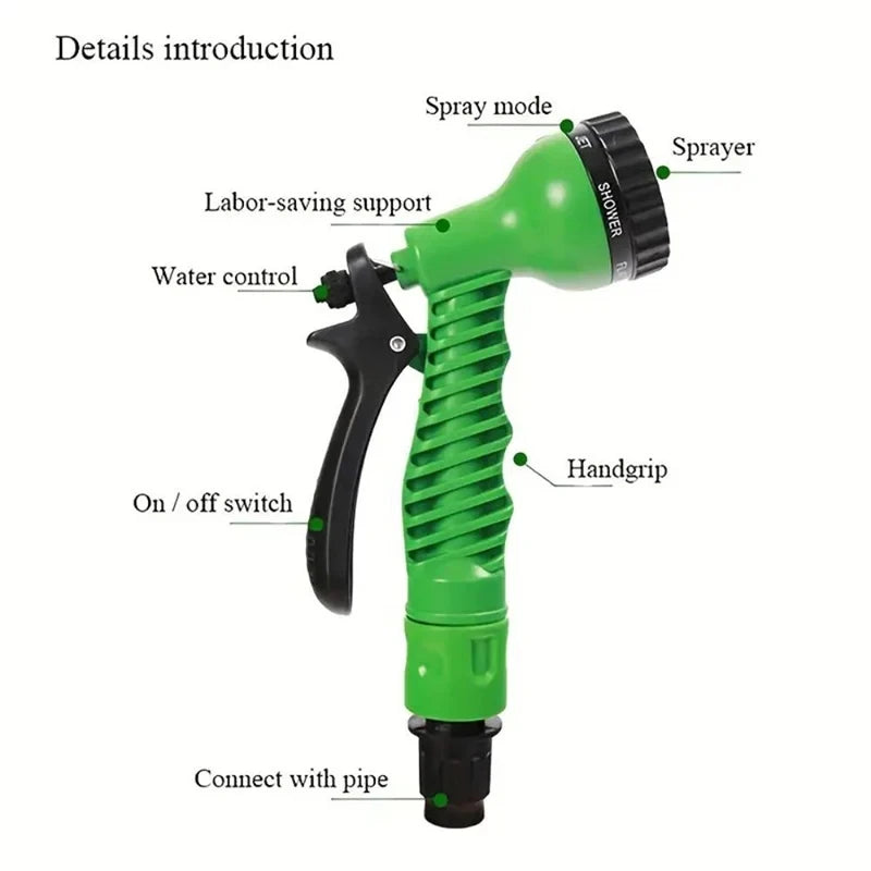 Expandable High-Pressure Magic Hose With 7 Spray Patterns