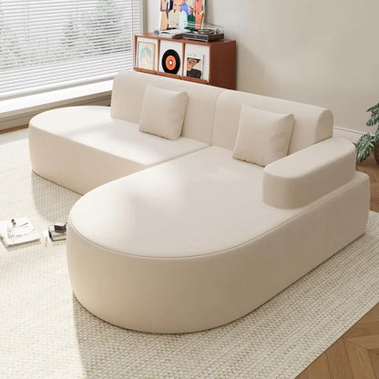 93 Inch Modern Curved L-Shaped Sofa Couch in Chenille or Corduroy