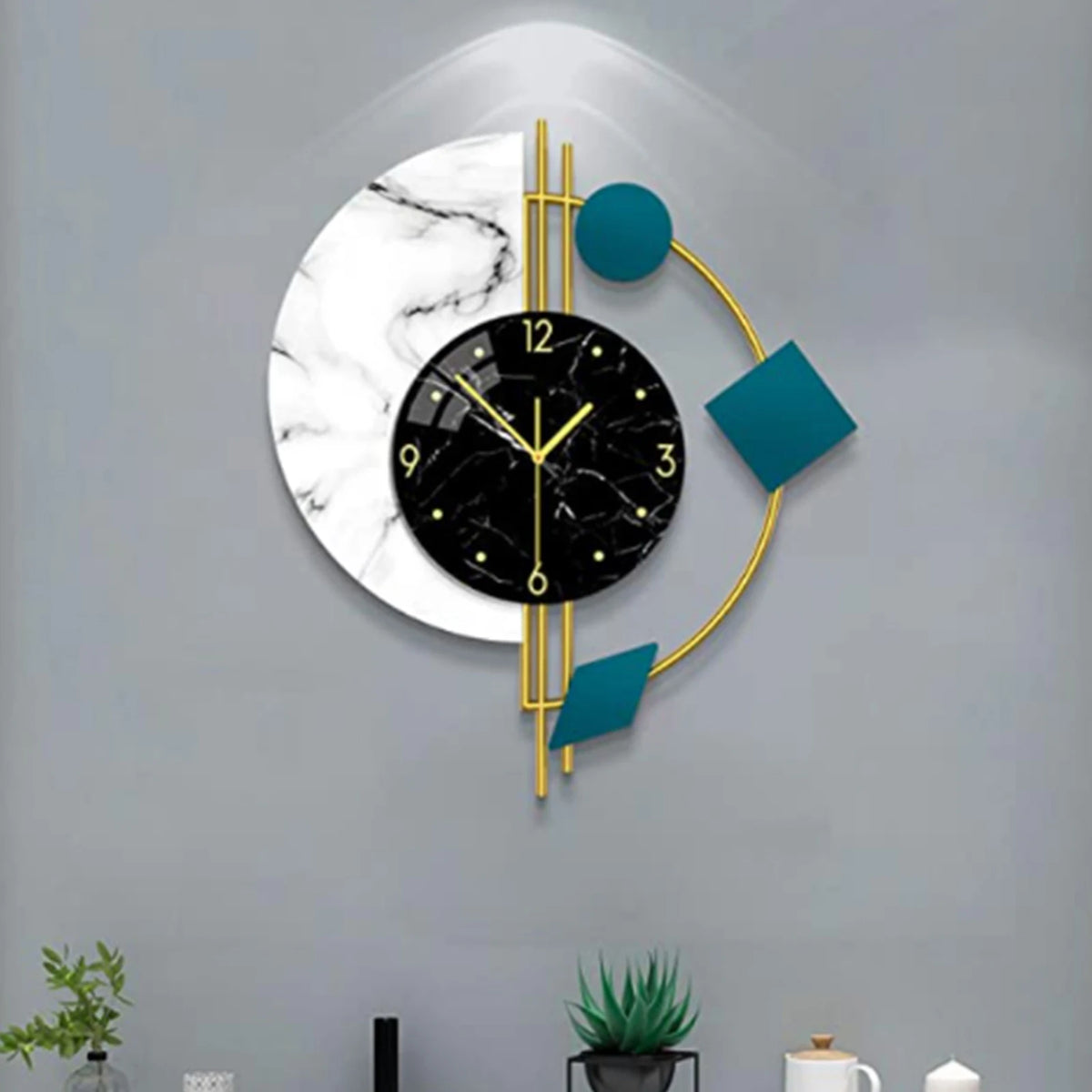 22 Inch Nordic Style Luxury Marble Wall Clock