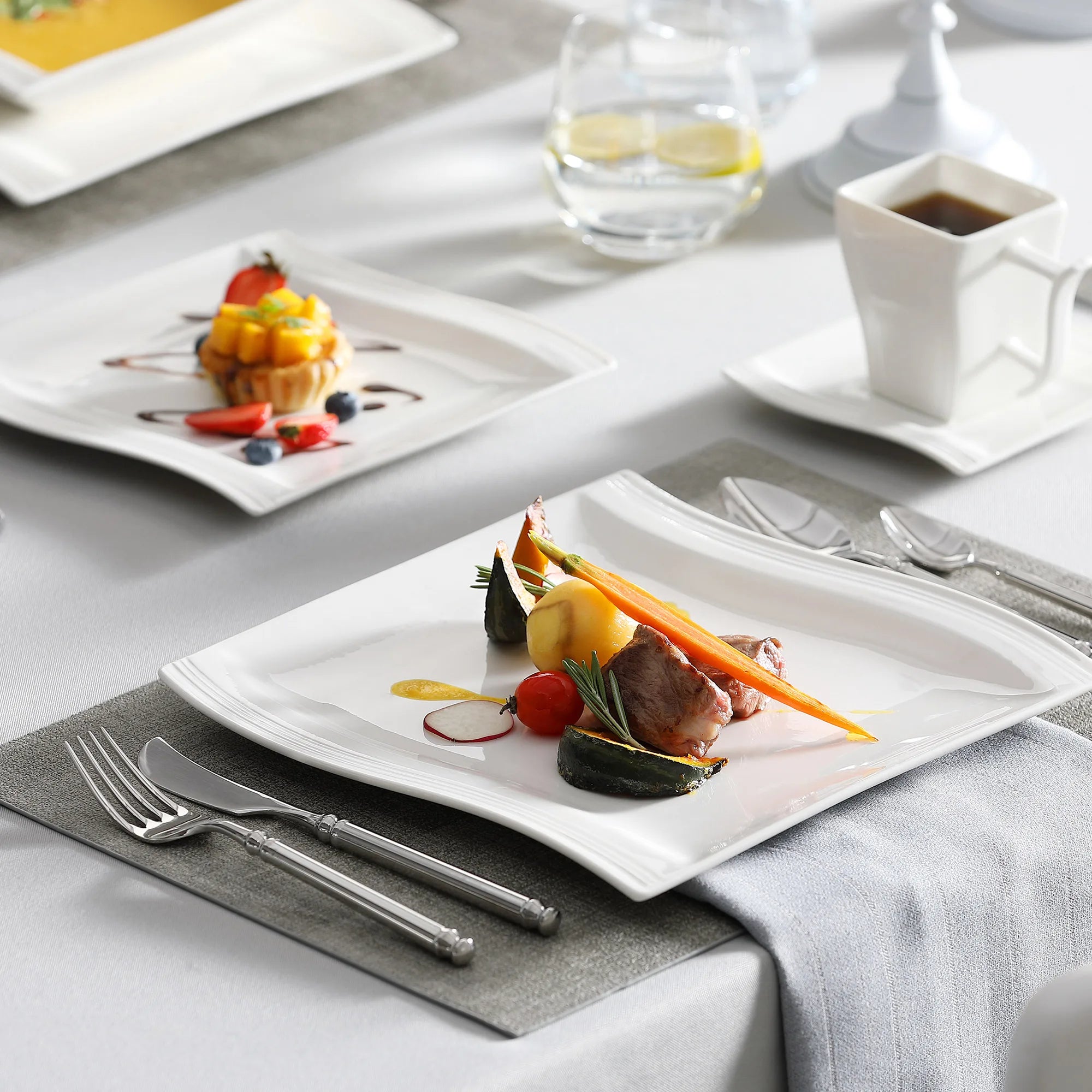 Malacasa White Porcelain Dinner Set