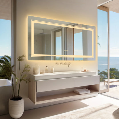 Rectangle Bathroom Mirror with Dimmable Back Light