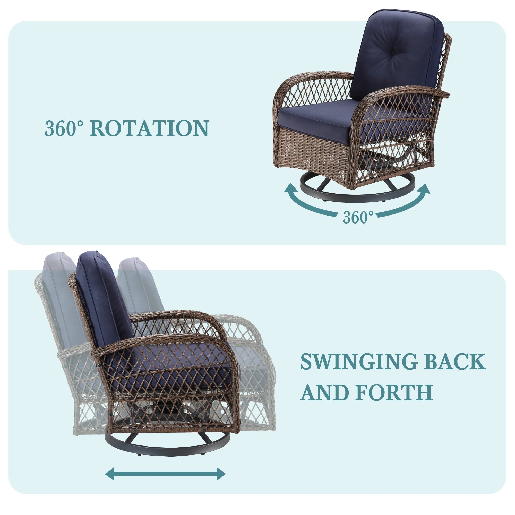 Hoomic 3 Piece Patio Furniture Set