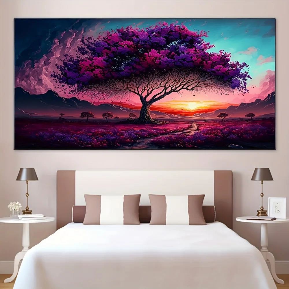 Art Deco Purple &amp; Pink Hauntingly Beautiful Landscape Wall Art