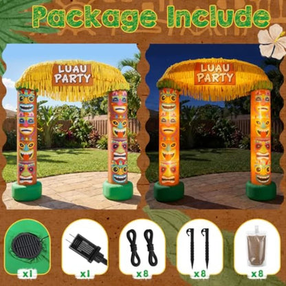 8.5 Foot Hawaiian Tiki Luau Archway Inflatable Decoration