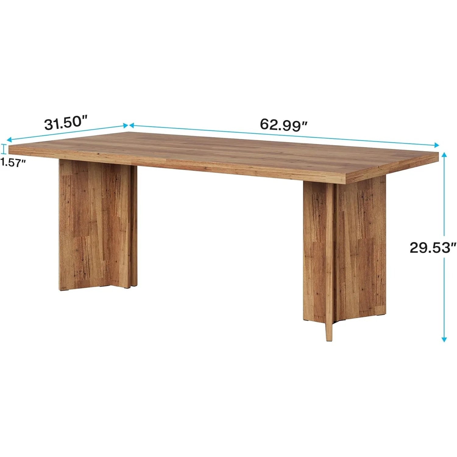 63-inch Farmhouse Style Dining Table Seats 4-6