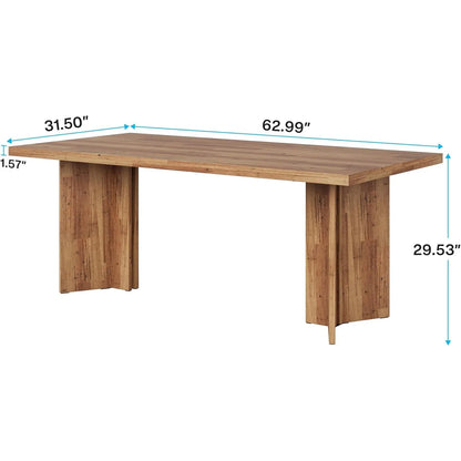 63-inch Farmhouse Style Dining Table Seats 4-6