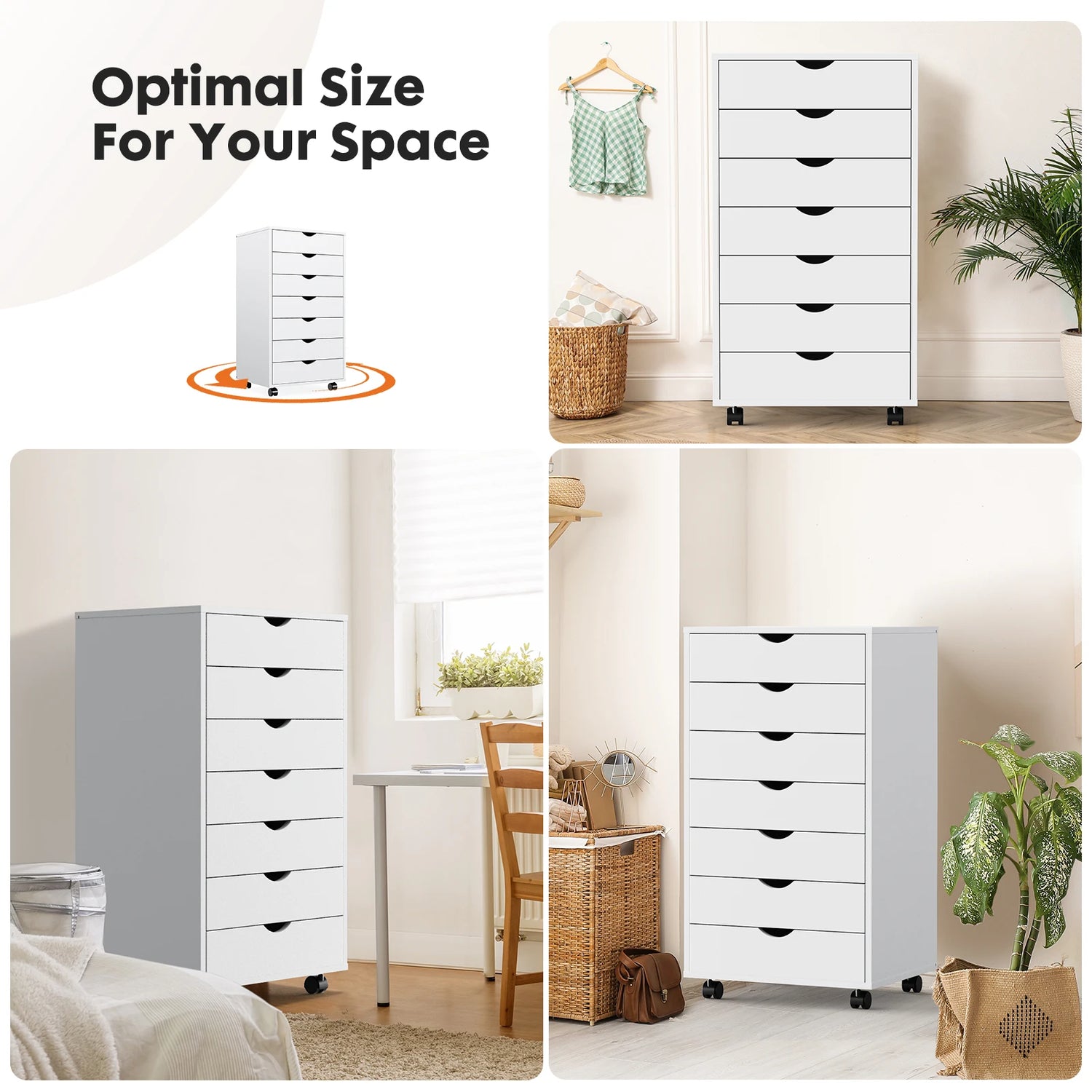 7-Drawer Wooden Storage Cabinet
