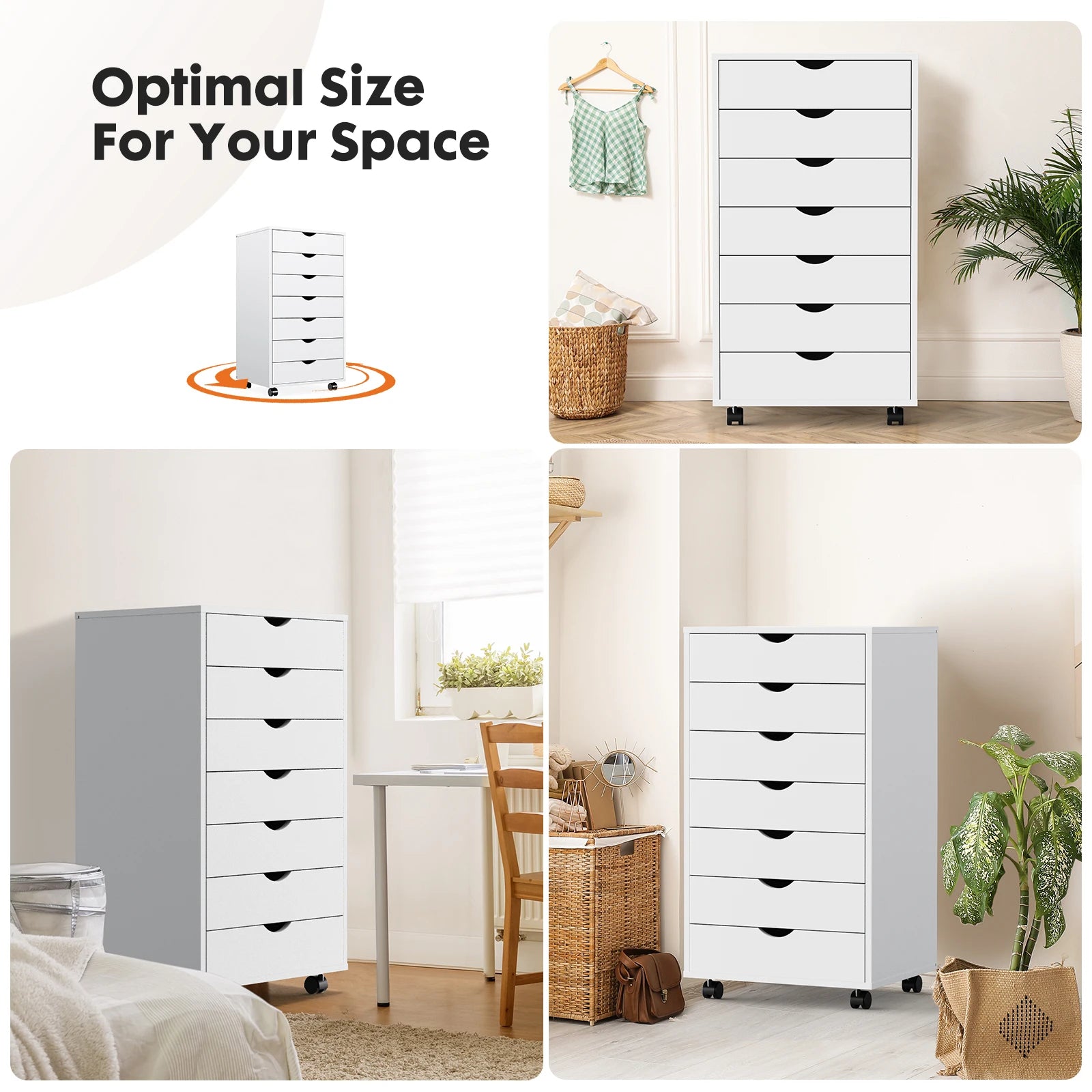 7-Drawer Wooden Storage Cabinet