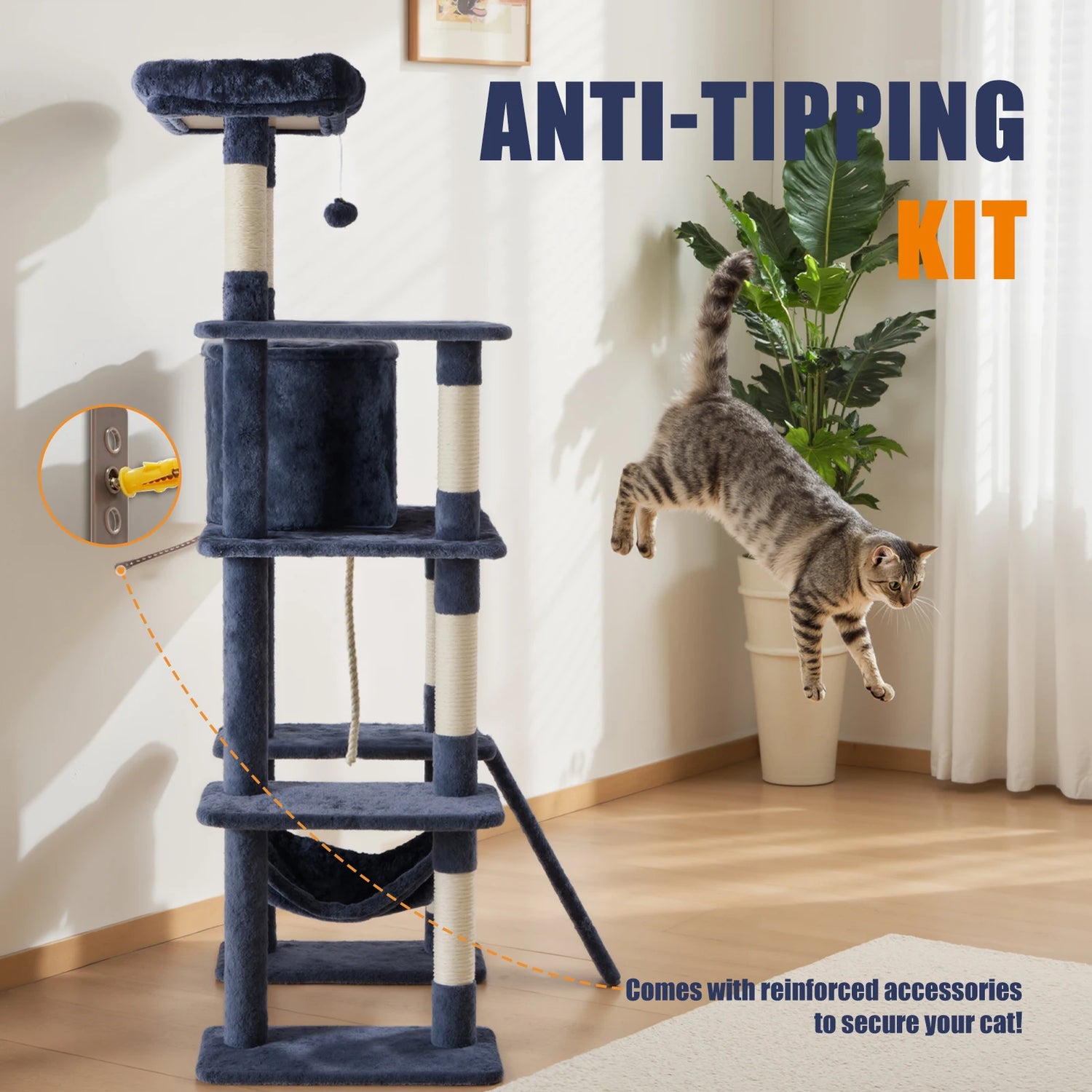 JHK 63 Inch Multi-Cat Climbing Tower