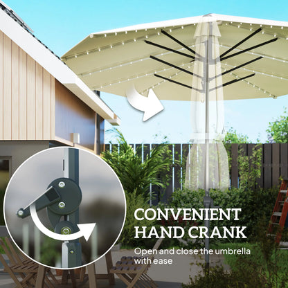 15 Foot Patio Umbrella with Solar Lights