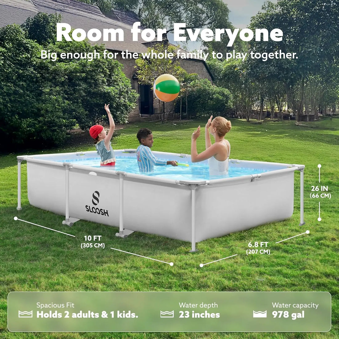 JOYFY Rectangular Above Ground Pool