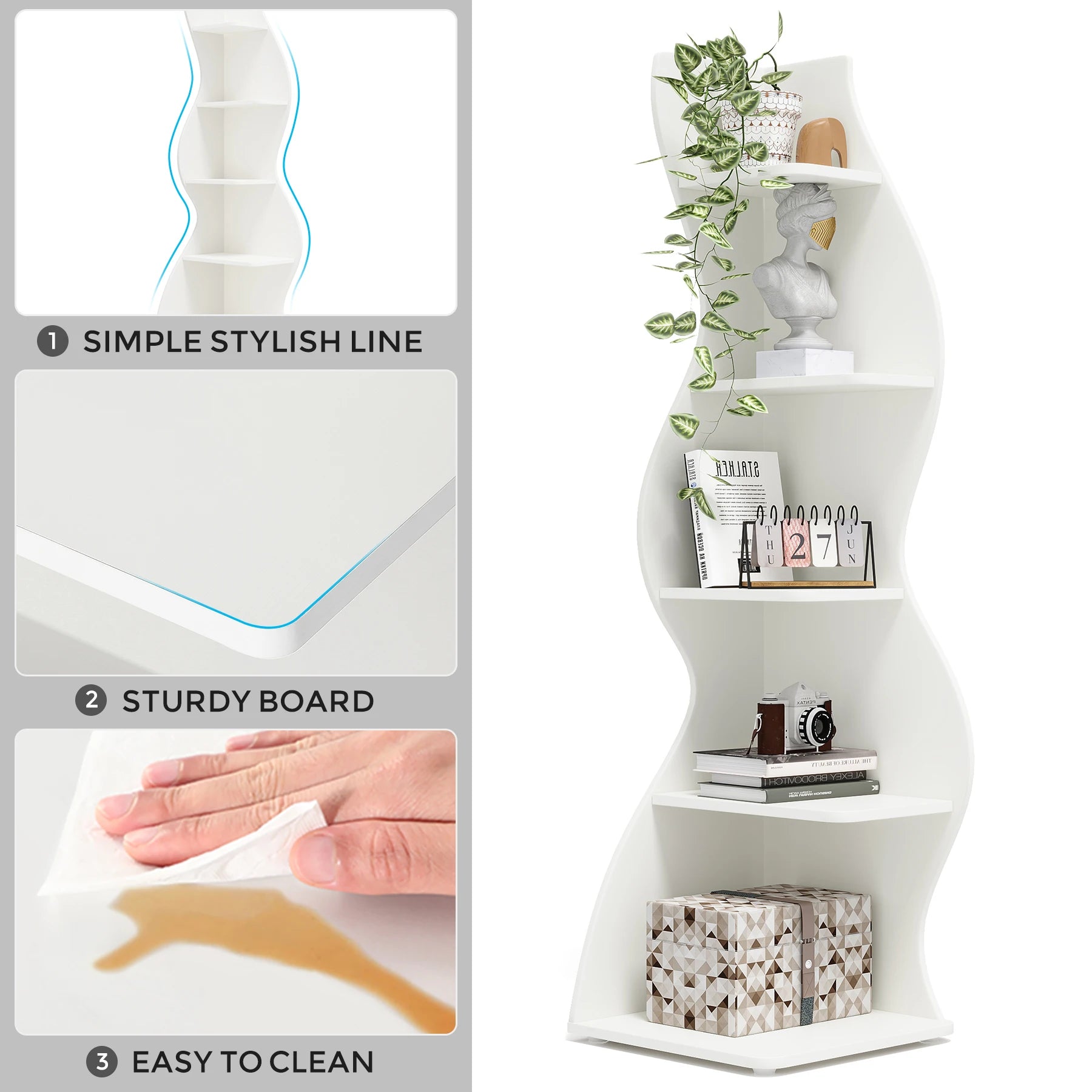 Tribesigns Modern 5-Tier Corner Shelf
