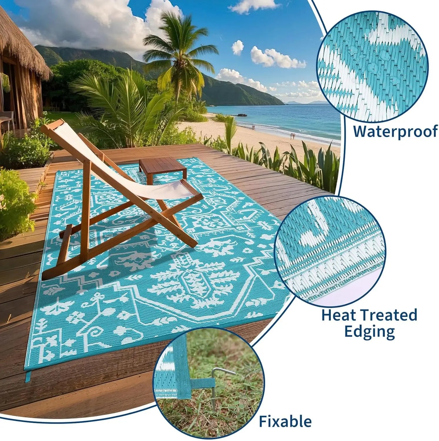 Stain-Resistant Waterproof Outdoor Area Rug