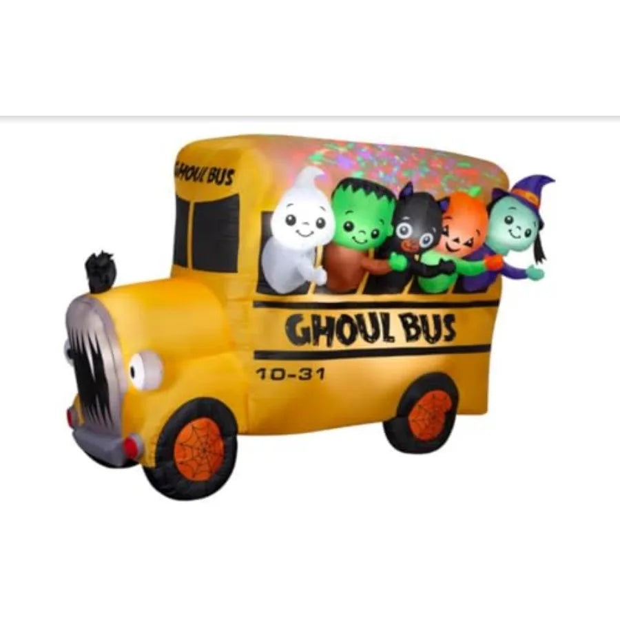 7.5 Foot Outdoor Halloween Ghoul Bus Inflatable Decoration