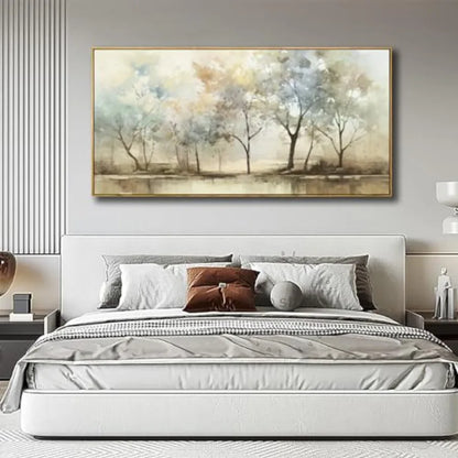 Retro Beige and Olive Green Abstract Wall Art