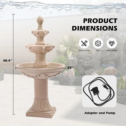 48.4 Inch Italian Inspired Outdoor Garden Waterfall
