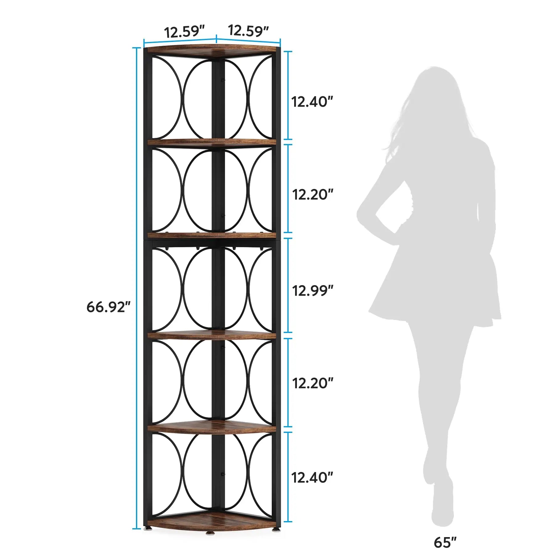 Tribesigns 67 inch Tall Corner Shel with 6-Tiers