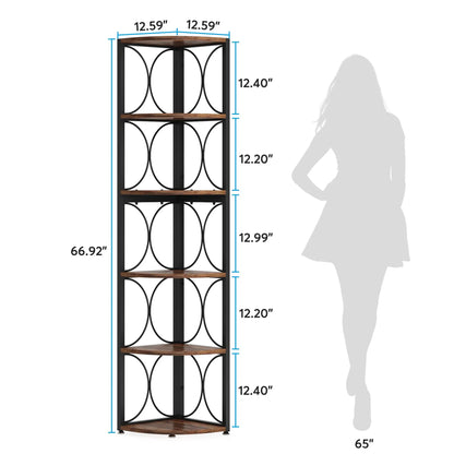 Tribesigns 67 inch Tall Corner Shel with 6-Tiers
