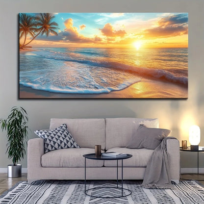 Natural Scenery With Ocean Sunset Wall Art