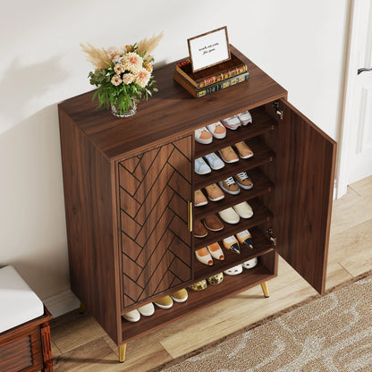 Tribesigns 6-Tier Shoe Cabinet with Doors